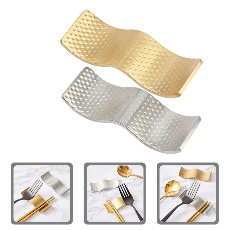 PRETYZOOM Soporte De Palillos Moderno De Metal Inoxidable Reposa Palillos Doble para Cocina Y Restaurante Organizador De Comedor Compacto Y FáCil De Limpiar