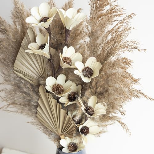 Image of Bohemian Garden Bunch | Pampas Grass, Palm Spear | Eco-Friendly Flowers for Home, Office, Bedroom, Table Decoration and Craft Items Corner (Without Vase)