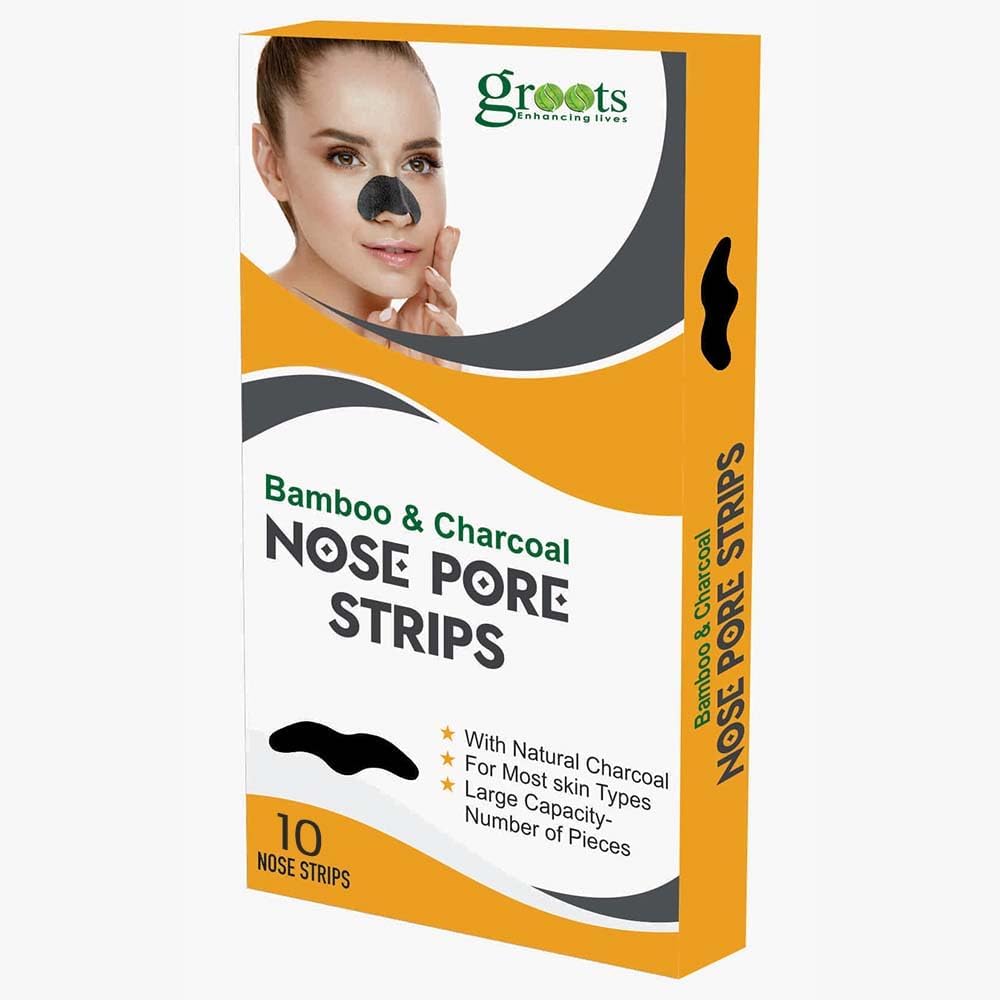 GROOTS Skin Care Cleansing 3 Nose Strips for Women | Painless & Instant Removal of Whiteheads, Blackheads, Pore Cleanser, Dirt & Oil | Natural Extracts | All Skin Types (NOSE STRIPS, pack of 3)
