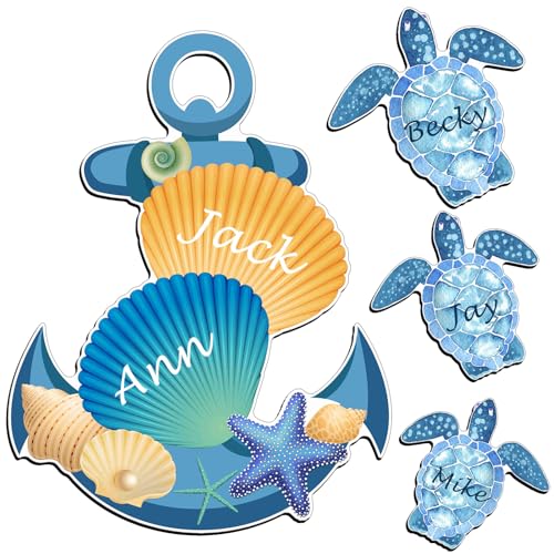 Imanes decorativos grandes con motivos marinos, pack 4