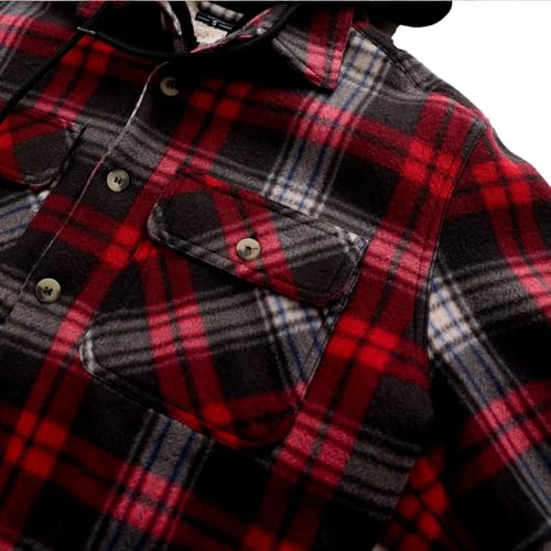 Image of LeeHanTon Mens Flannel Jacket Heavyweight Sherpa Fleece Jackets Outdoor Hiking Casual Soft Warm Coat with Pockets