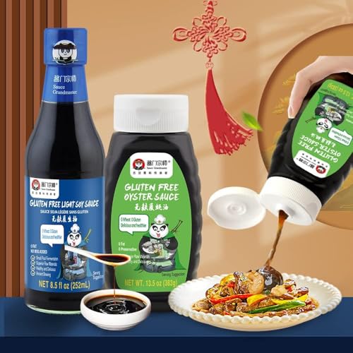 Image of Sauce Grandmaster Premium Soy Sauce & Oyster Sauce Combo - Double Delicious for Braising, Stewing, Dipping & Stir-Frying, Perfect Taste Enhancer (8.5oz + 13.5oz)