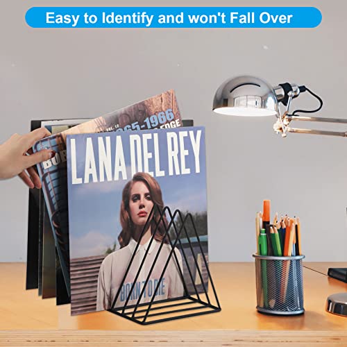 image for EASEPRES Vinyl Record Holder Storage, 9 Slot Metal Magazine Book Album