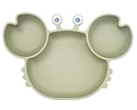 Silicone Suction Plate for Toddlers - Self Feeding Training Divided Plate Dish and Bowl for Baby and Toddler, Fits for Most Highchairs Trays, BPA Free Microwave Dishwasher Safe