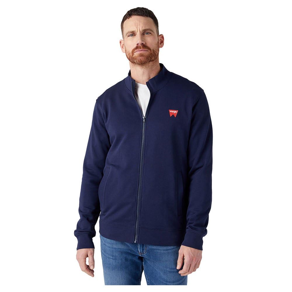 Wrangler Men's Real Navy Funnel Neck Zip Sweatshirt, 4XL