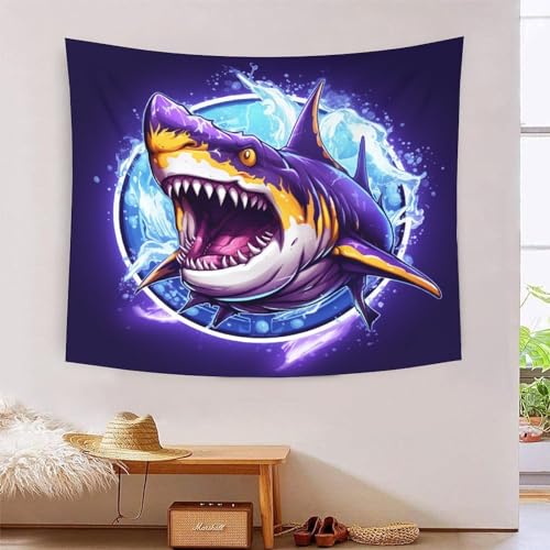 Tapisserie murale requin 3D pour habiller un mur vide avec du tissu 180cmx230cm
