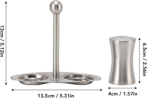 Miniatura 2 de 2 botellas de condimentos de acero inoxidable, recipiente de condimentos con estante, juego de saleros y condimentos para el hogar, restaurante,