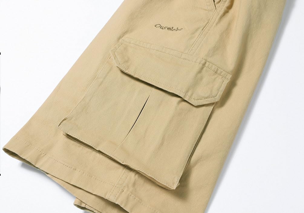 Ougelebo Cargo Shorts Baumwolle Kurze Hosen Herren