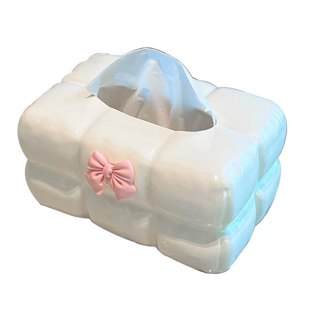 Boîte à mouchoirs en porcelaine douceur crème et sérénité pour votre maison