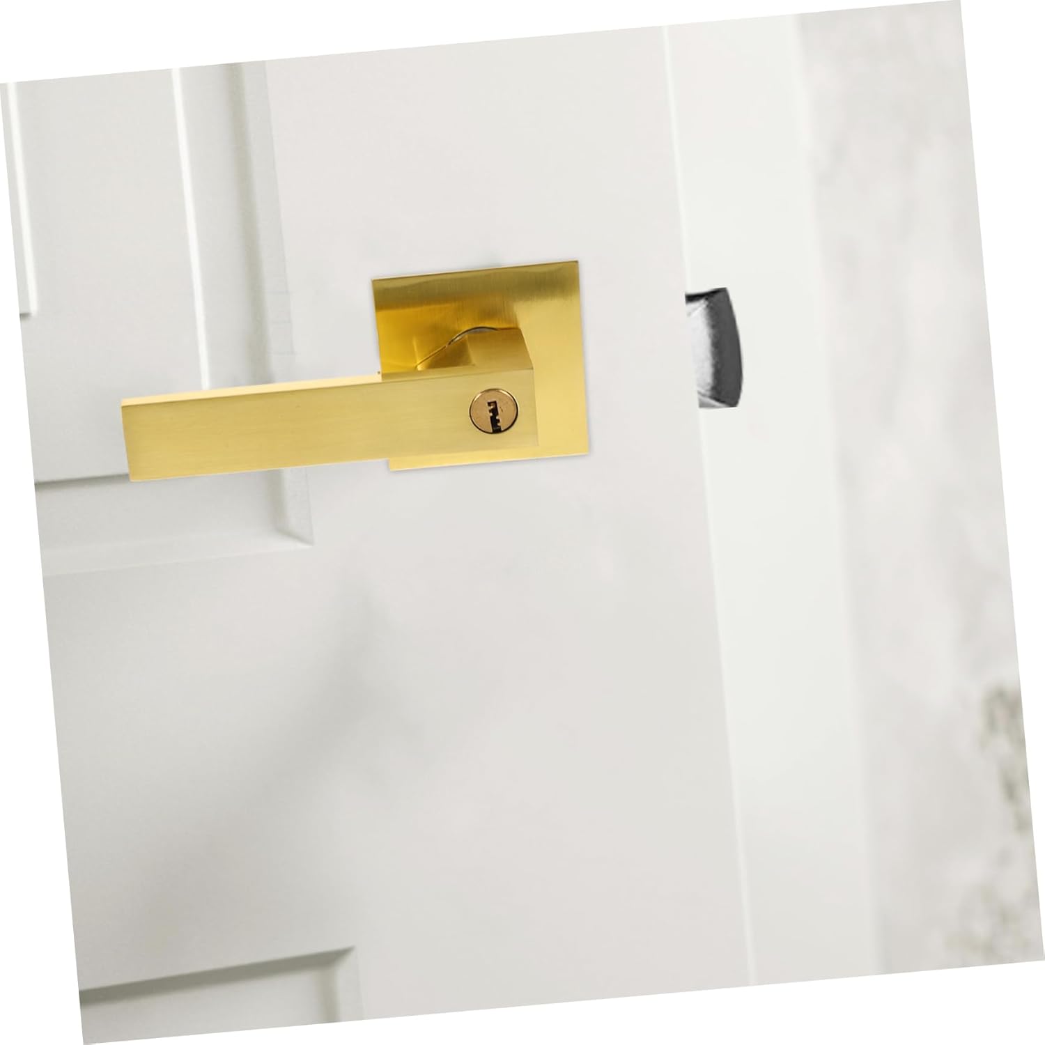 1set Door Knob Privacy Lock Heavy-Duty for Bedroom and Bathroom Easy Installation for Standard Interior Doors Finish Key
