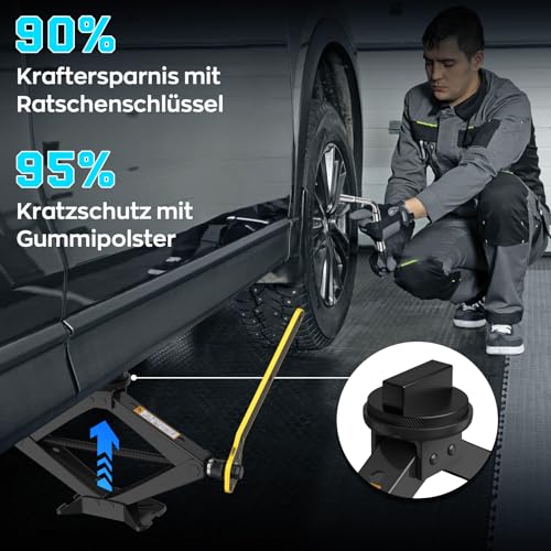 Image of Portable Car Jack 3 Ton, Heavy Duty Scissor Jack for Car-Black