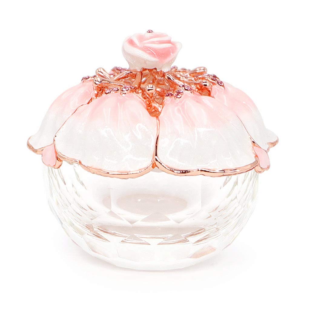 NZPOST Joyero de Cristal con Tapa de aleación de estaño, pequeño joyero, Organizador de Joyas, Anillos, Collares y Recuerdos.