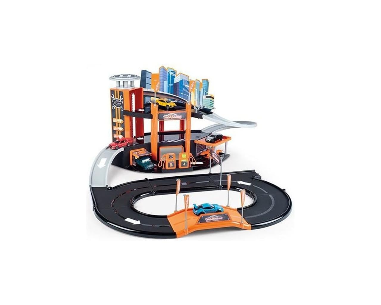 Majorette - Garage Motor City Plus - 1 Véhicule Inclus - Ascenseur + Atelier Mécanique - Fabriqué en France - 212058213