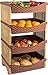 F&S Gemüseständer Regal Trolley Obstregal aus Kunststoff Rattanoptik Rattanlook mit 4 Etagen (Model-1)