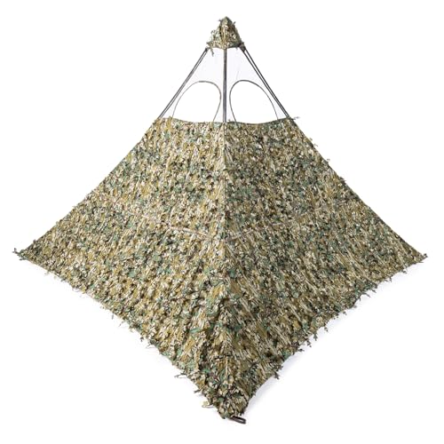 Nukem Grab & Go Hunting Ground Blind - Mossy Oak Greenleaf 3D Leafy - Lightweight Stake-Free Pop Up Turkey & Deer Blind (X-Large)