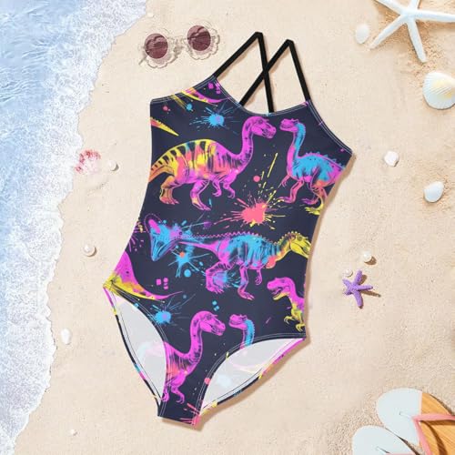 Image of Girls Swimsuit Little Cute Cat and Ice Cream One Piece Swimwear