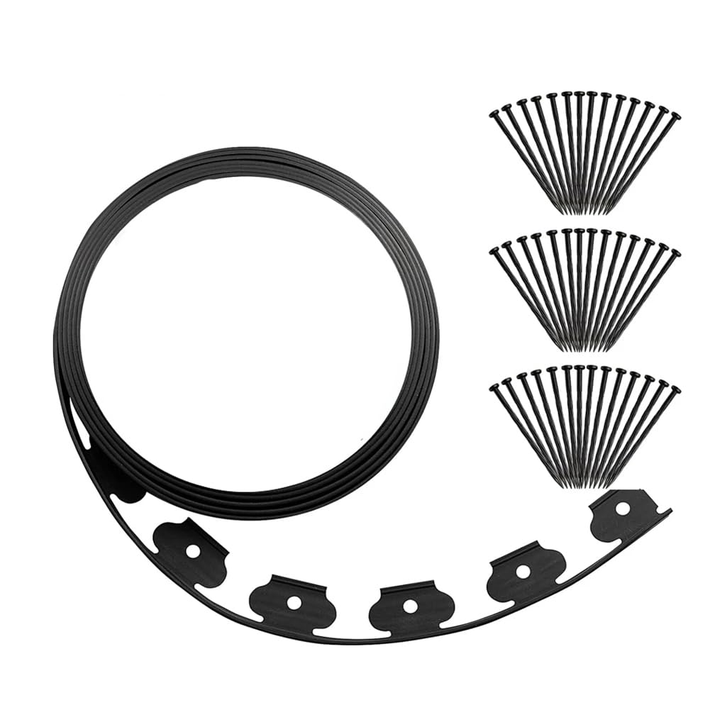 Osmond Garden No-Dig Landscape Edging Plastic Landscape Edging Kit Edging Border Edging for Flower Beds and Lawn