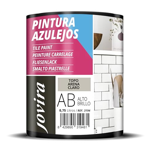 JOVIRA PINTURAS para Azulejos Alto Brillo al Agua. Da una imagen nueva a cocina y baño. 750 Mililitros
