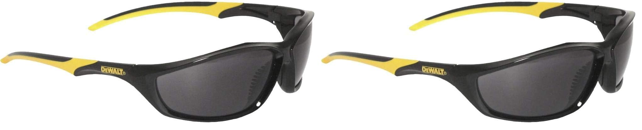 DEWALT Router Smoke Ploycarbon Safety Glasses - Yellow/Smoke, One Size (Pack of 2)