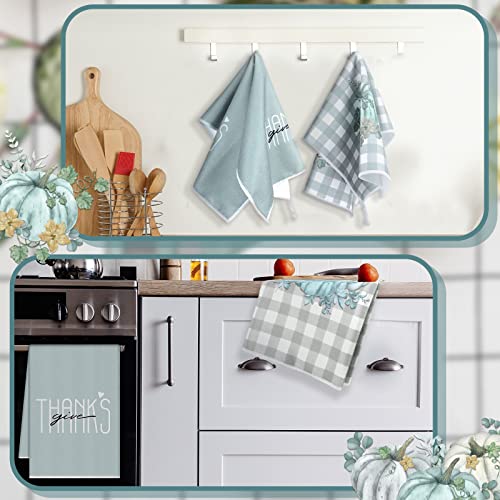 Bencailor ZY-BENCAILOR-2240 4 Pcs Fall Kitchen Towels Thanksgiving Dish Towel Hello Pumpkin Hand Towels Absorbent Harvest Tea Towels Autumn Dishcloth thumb #4
