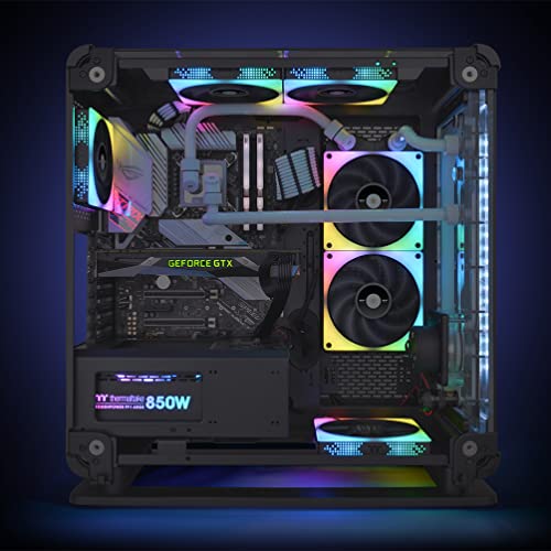 Image of Thermaltake TOUGHFAN 14 RGB Radiator Fan 3 Pack, 16.8 Million RGB Lighting, Max Air Flow 107 CFM, CL-F136-PL14SW-A