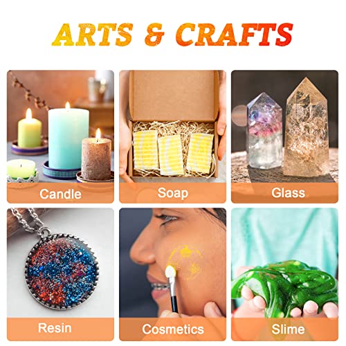 Mica Powder, Candle Dye 18ml*16 Colour, LIUCOLI Natural Metallic Epoxy Resin Pigment Glitter for Making Soap Wax Melts Kit - Image 4