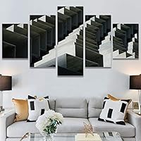 SIGNWIN 5 Panel Canvas Wall Art Architecture & Maps Closeup Cool Industrial Multicolor Patterns for Home Decorations Ready to Hang - 60