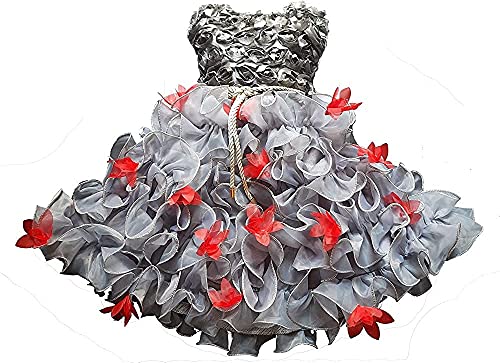 Image of Fit & Flare Net Fabric Frock Dress Frocks for Baby Girls