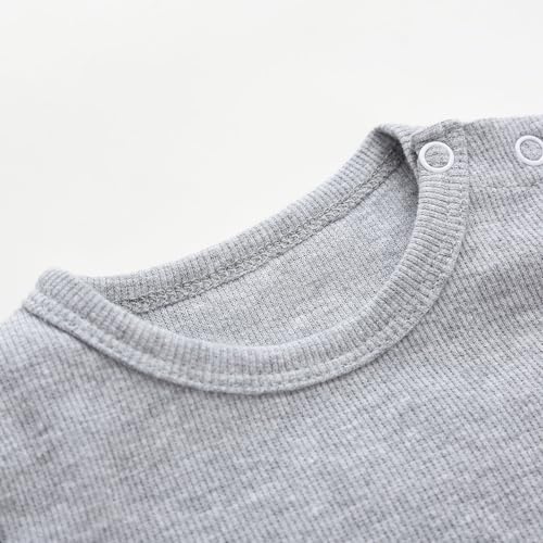 Image of Baby Long Sleeve Shirts Infant Toddler Tshirt Ribbed Undershirts for Girls Boys Clothes 6 Months-3 Years
