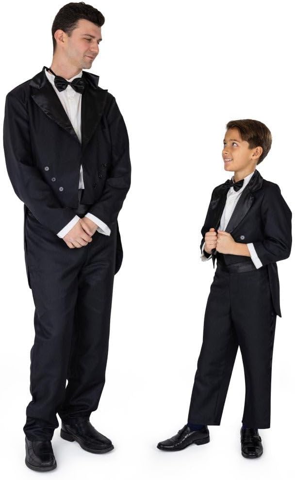 Dress Up America Butler Costume for Kids - Black Tuxedo Costume Set - Boys Tailcoat Tuxedo Costume - Image 3