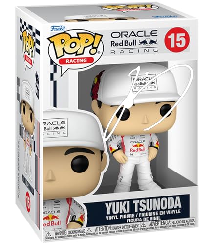 Yuki Tsunoda #15 Facsimile Signed Reprint Laser Autographed Funko POP! Formula 1 F1 Figurine with Protector Case