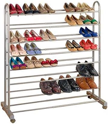 Miniatura 6 de Wenko 50600100 - Estante para zapatos gigante extensible, 26.4-45.7 x 49.4 x 16.9 pulgadas, marrón