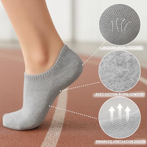No Show Socks for Women-6 Pairs,Invisible Low Cut Ankle Socks,Non-slip for casual and dressy wear-soft breathable2