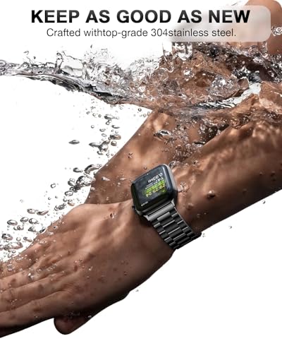 Image of EPULY Metal Band Compatible with Apple Watch Bands for Men 49mm 46mm 45mm 44mm 42mm, Business Stainless Steel Strap for iWatch Series 11 10 9 8 7 6 5 4 3 2 1, SE3 2 1, Ultra3 2 1, No Tools Required