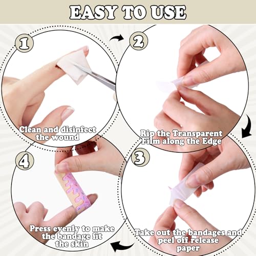 AKAIXI 60Pcs Ice Cream Drip Baseball Bandages Latex Free, Hypoallergenic — view 5