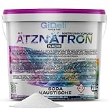 GiDeli Ätznatron 20kg im Eimer - Natriumhydroxid (NaOH) Flocken 99% für Seifenherstellung -...