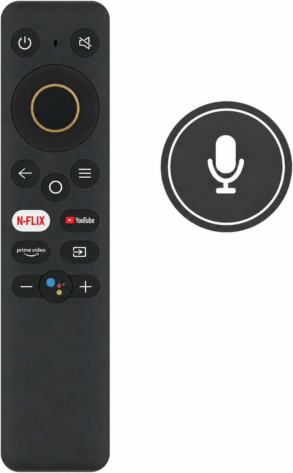 New Replacement Remote Control for Realme Android Smart TVs – Compatible with All-in-One Models Featuring Google Assistant Voice Control and Dedicated Netflix YouTube Prime Video App Buttons