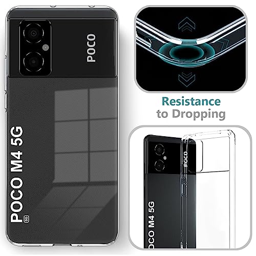 Image of Fashionury Crystal Clear Case for Poco M5 / Poco M4 5G | Yellowing Resistance | Transparent TPU Silicone | Raised Camera Lips | Slim Transparent Cover