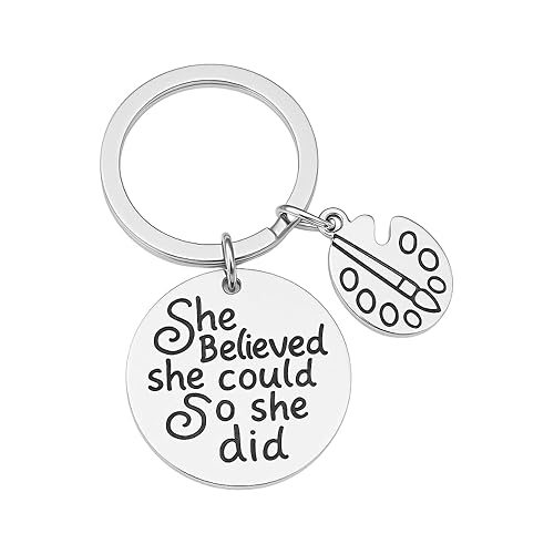 Sportybella - Girls Motivational Artist Paint Palette Keychain Accessories, Inspirational