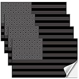 4Pcs Reflective All Black American Flag Stickers, 5 x 3 inch US Flag Stickers and Decals for Car Bumper, Truck Window, Motorcycles Helmet, Patriotic USA Flag Stickers.