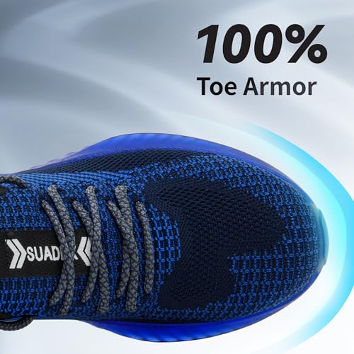 Image of SUADEX Steel Toe Shoes for Men Women Indestructible Steel Toe Sneakers Lightweight Work Safety Shoes Puncture Proof Composite Toe