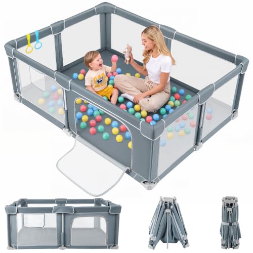 Dripex Faltbar Laufstall Baby mit Matratze,Laufgitter Für Baby und Toddlers – Ansicht 1