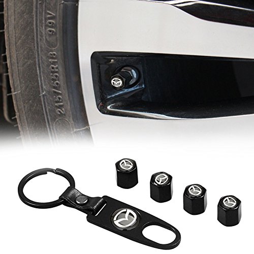 OPAYIXUNGS opay ixungs Bouchons de Valve, Mazda Bouchons anti-poussière Valve pneu avec porte-clés