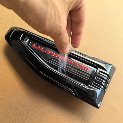 Image of 2pack OEM 2025 2026 Ultimate Vent Emblem Right Left 3D Badge Replacement for Yukon and Yukon XL Denali At4 85532392 85532398 (Gloss Black Red)