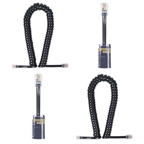 Antfly Desenredador de cable telefónico, paquete de 2 cables de teléfono en espiral de 10 pies sin enrollar1.2 pies con 2 unidades de cable