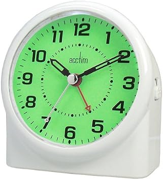 Acctim Alarm, Analog, Analogue, Bedside Clock, White, 7.5 x 11.2 x 12 cm