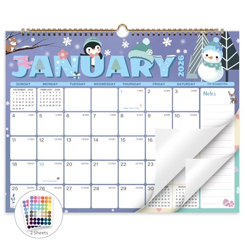 XISIDO 2026 Calendar, Wall Calendar 2026-2027, 18 Month Calendar January 2026 - June 2027, 14.8' X 11.5', Calendar with Twin-Wire Binding, Hanging...