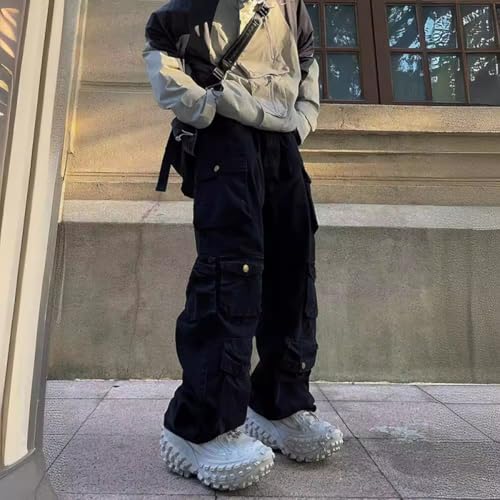 Y2k Jeans Men's Street Hip-hop Multi Pocket Work Pants Men's and Women's Loose Wide Leg Straight Leg Pants4