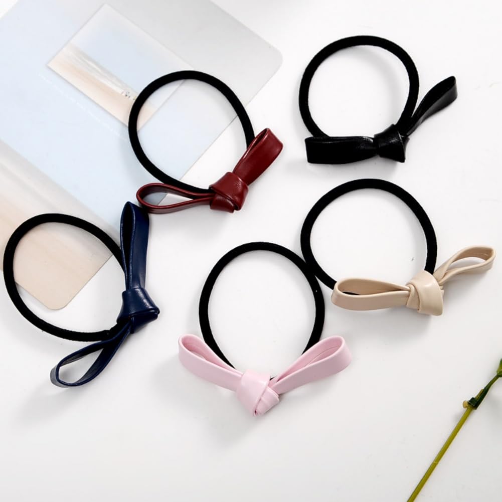 6 unidades de lazos elásticos coreanos dobles anudados, banda de goma elástica para la cabeza, banda para el cabello para niñas, accesorios para el cabello para mujeres 4