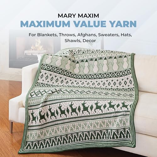 Image of Mary Maxim Maximum Value Acrylic Yarn for Crocheting and Knitting, Soft Worsted Weight Blue Yarn 4, Ideal for Blankets, Sweaters, Hats, and Scarves, 8 oz Skein (474 Yds), Light Blue - 1 Skein